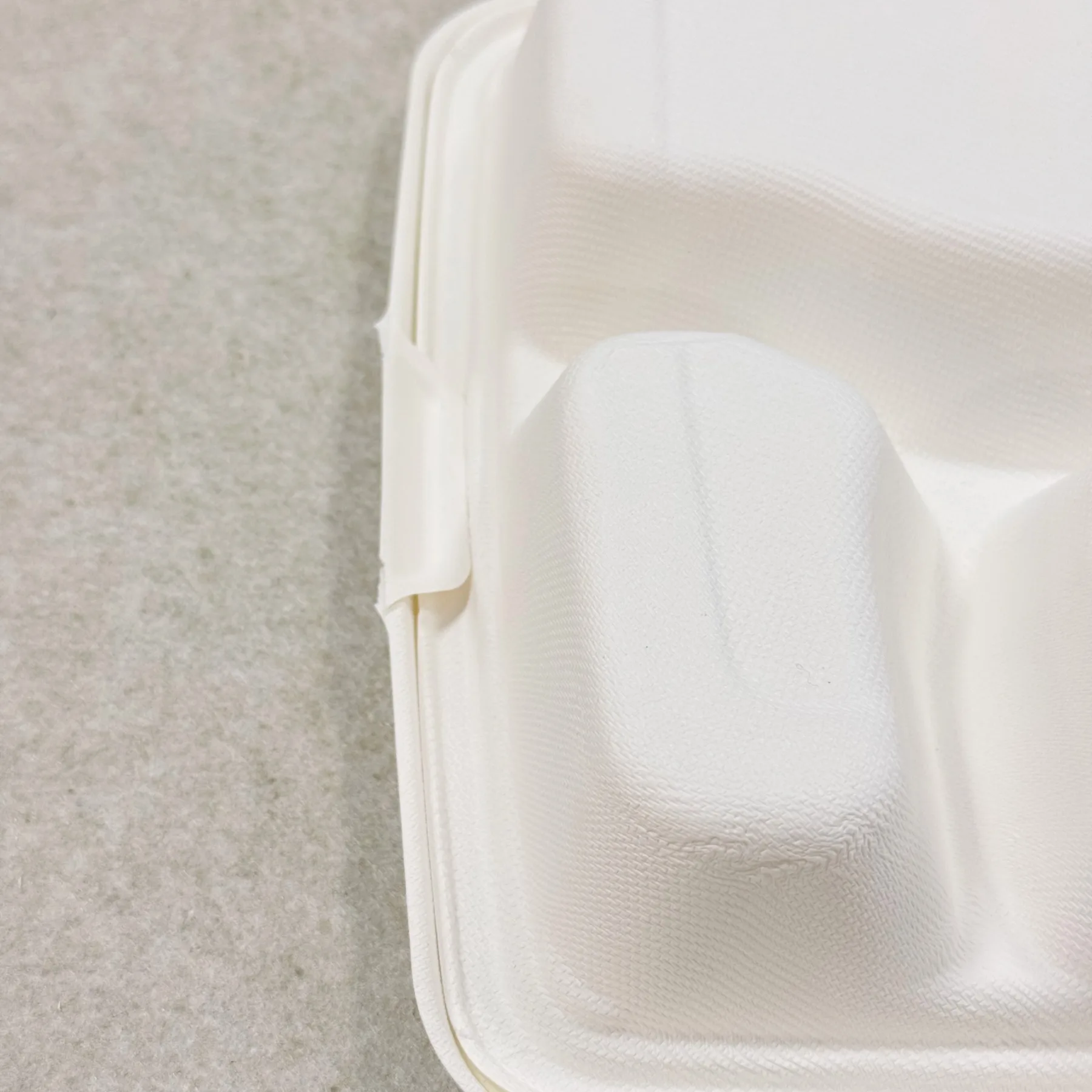 1000ml 3 Compartment Bagasse Bento Box Features and Details