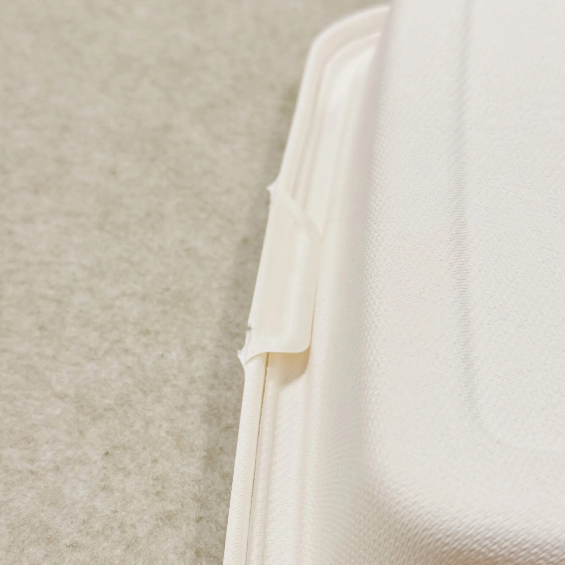 Contenant alimentaire en bagasse 9 "x9" texture et détails