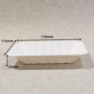 Biodegradable Bagasse Fruit Tray 7″ x 5″ Molded Pulp Tray Plastic-free | Bioleader®