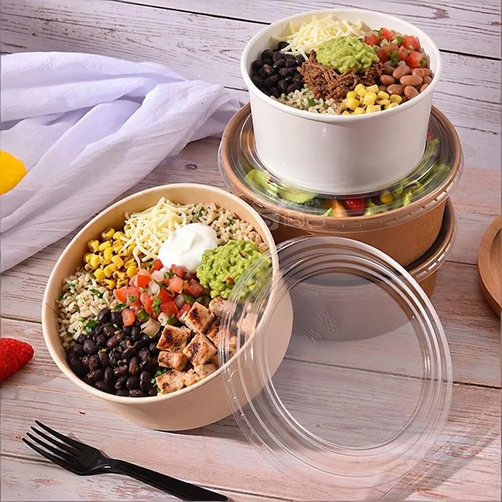 Chipotle Burrito Bowl Paper Bowl with Lid