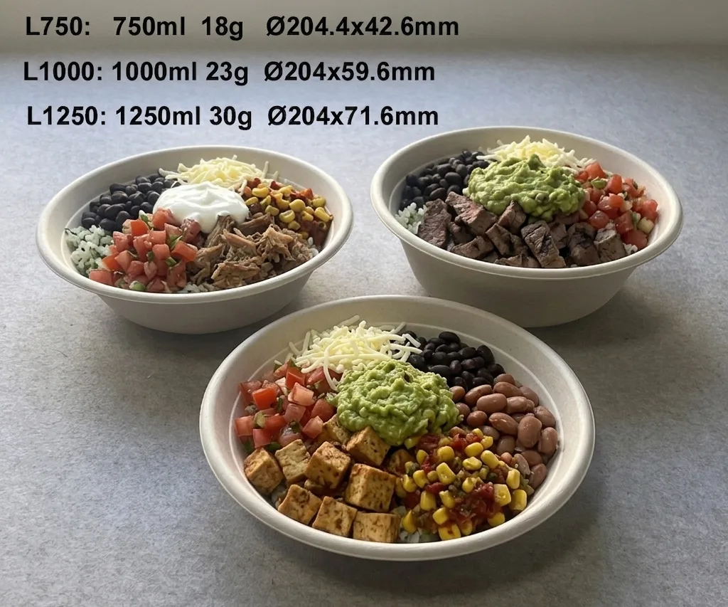 Chipotle Burrito Bowl Sugarcane Bagasse Bowl