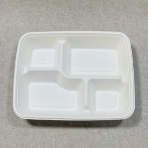 堆肥化可能な4コンパートメントランチコンテナ 単品表示