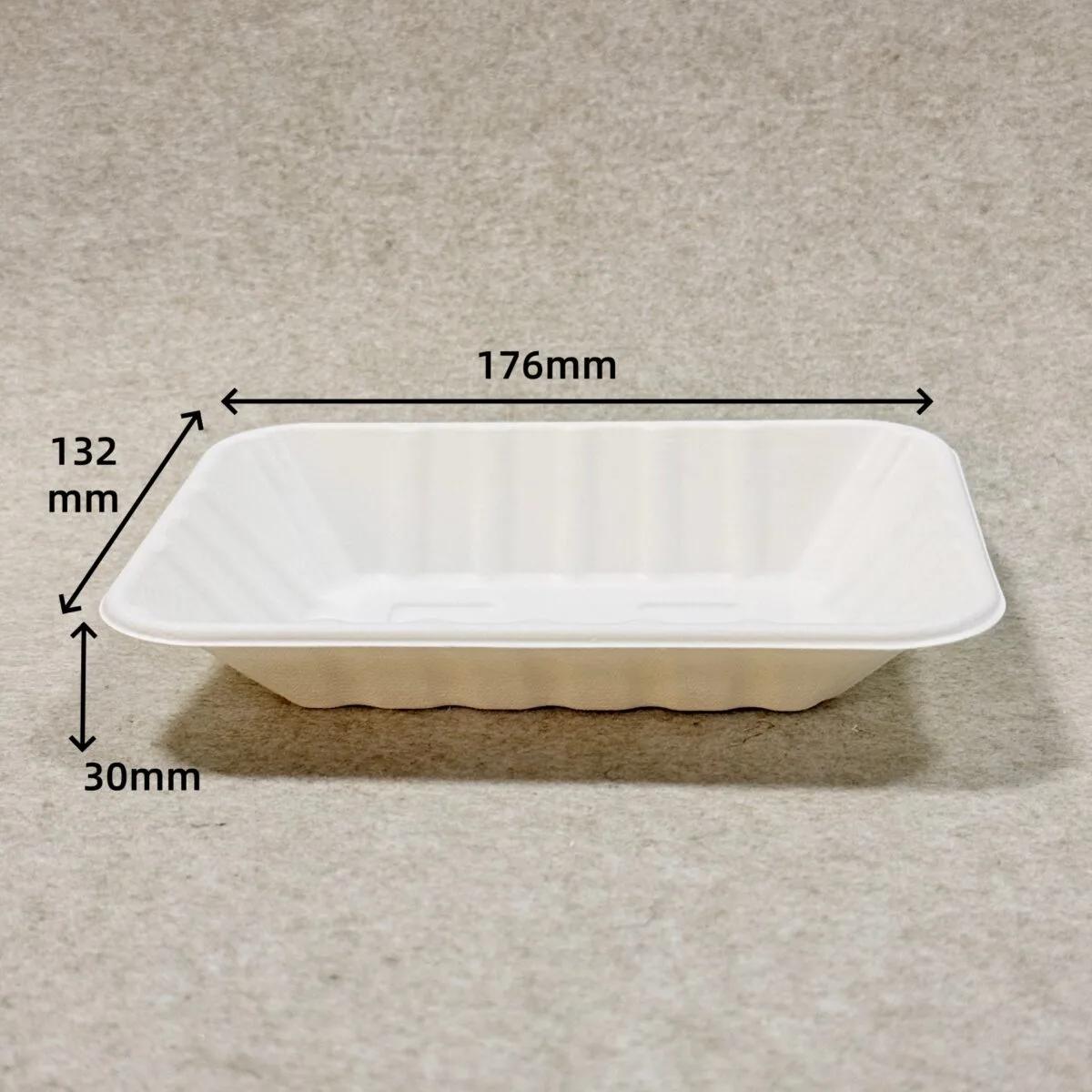 Vassoio per ortaggi in bagassa compostabile 7 x 5 con dimensioni