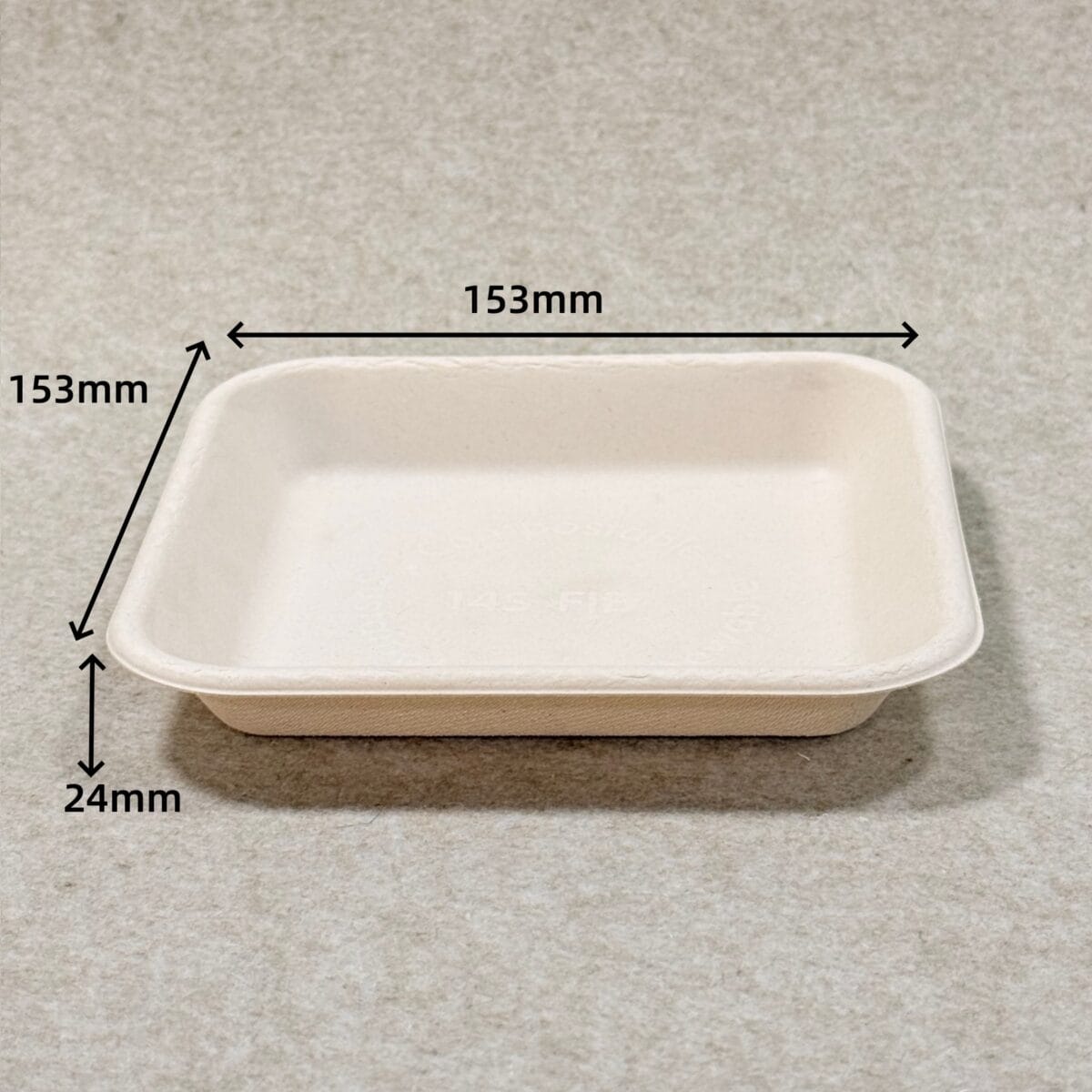 Vassoio per snack compostabile 6 x 6 con dimensioni