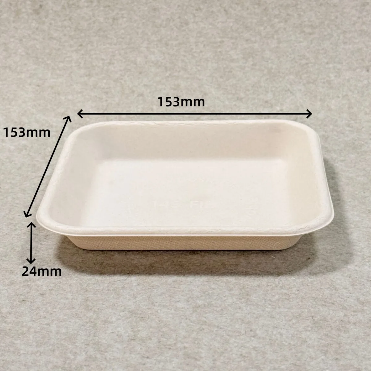 Plateau à goûter compostable 6 x 6 avec dimensions