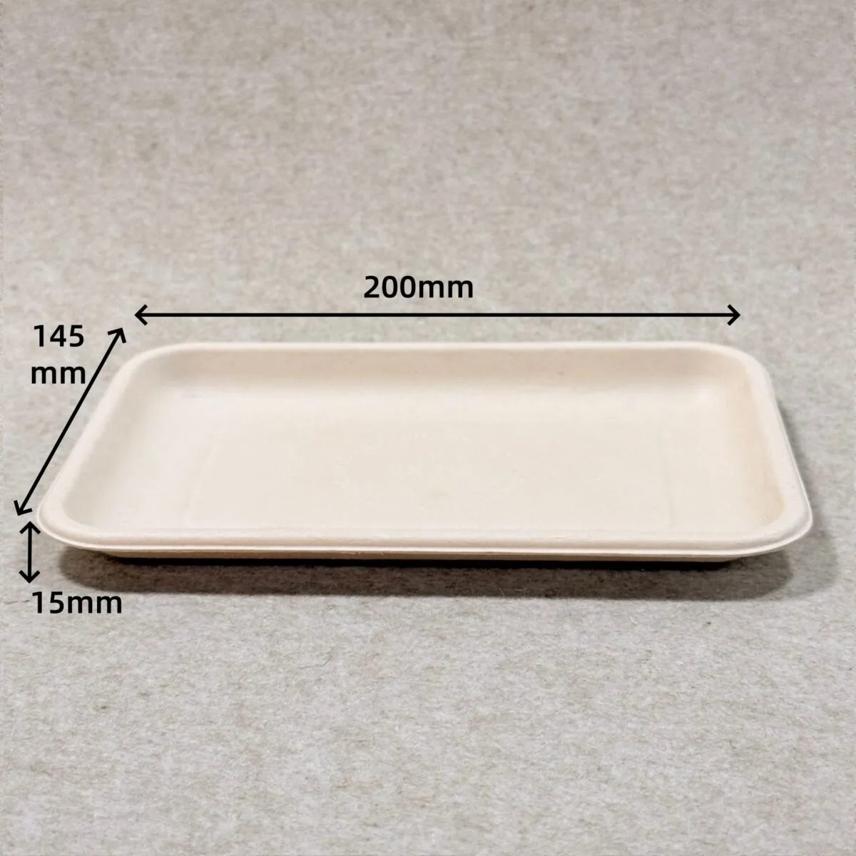 Einzelproduktpräsentation der kompostierbaren Bioleader-Supermarktschale 8 x 5,5, die die geformte Zellstoffstruktur, die saubere Oberfläche und das plastikfreie Design für Einzelhandels- und Frischwarenverpackungen zeigt.