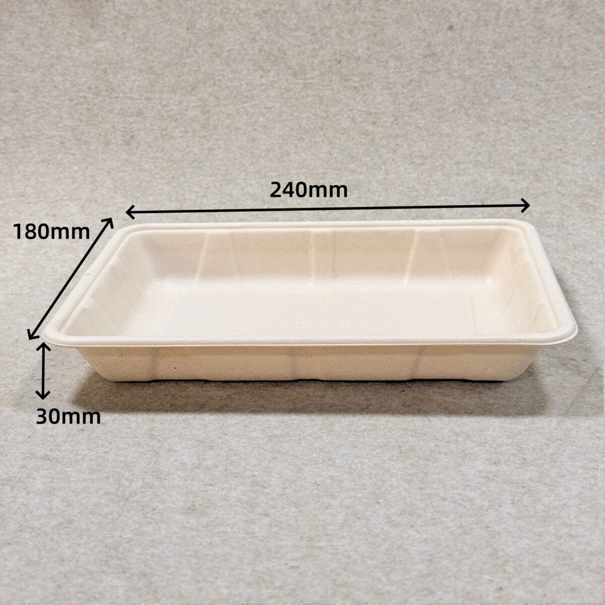 Bandeja de frutas e legumes moldada em polpa de fibra 10 x 7 com dimensões
