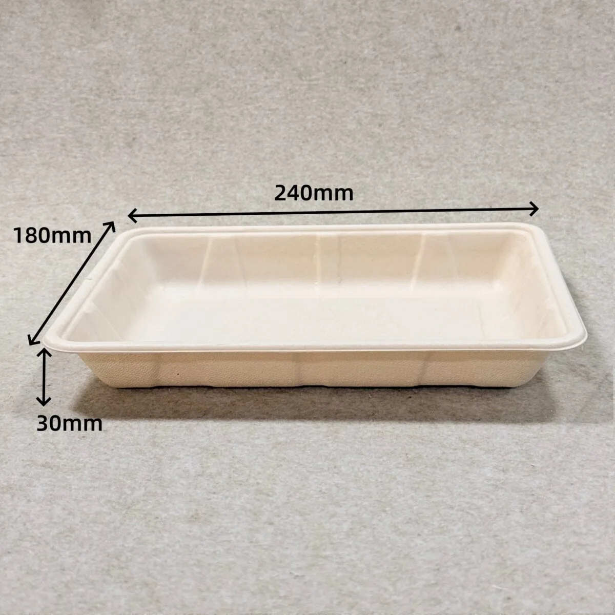 Fruit- en groenteschaal van vezelpulp 10 x 7 met afmetingen