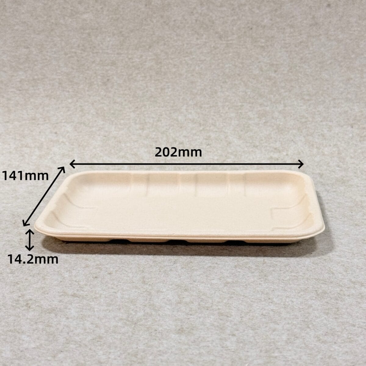 Bakje voor verse producten van vormkarton 8 x 6 met afmetingen