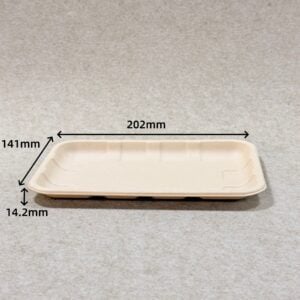 Vaschetta per prodotti freschi in fibra modellata 8″ x 6″ | Vaschetta compostabile Bioleader