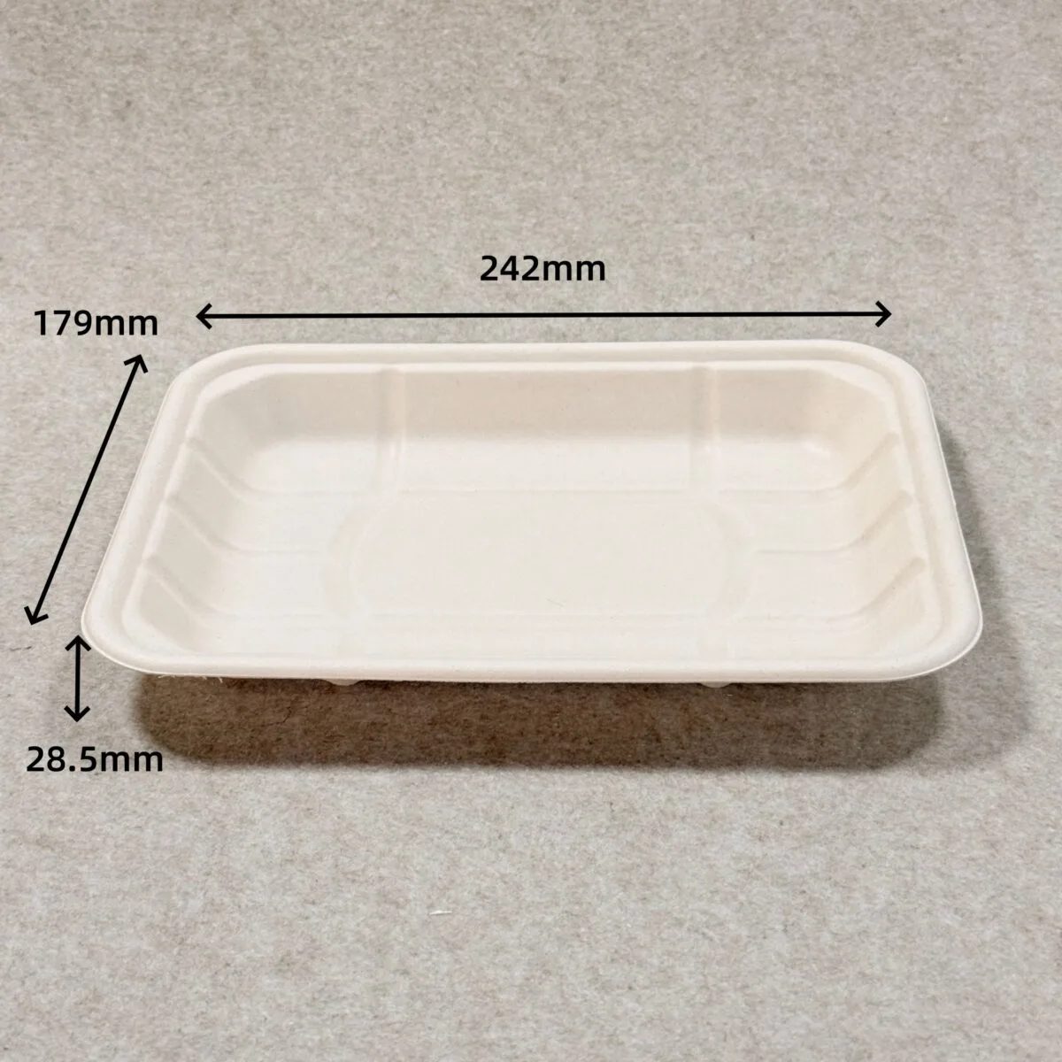 Tabuleiro de polpa moldada para carnes e aves 10 x 7 com dimensões