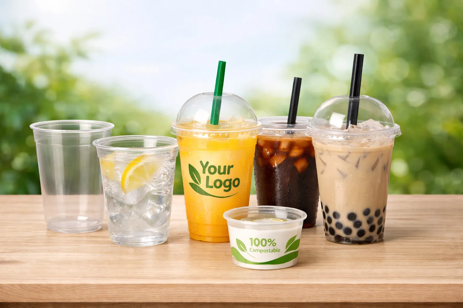 Beschaffung von kompostierbaren PLA-Bechern aus China im Jahr 2026: klare PLA-Kühlbecher mit verschiedenen Getränken, Hervorhebung von Zertifikaten, Spezifikationen, Druckoptionen, MOQ, Vorlaufzeit, Qualitätskontrolle und weltweitem Versand durch Bioleader®.