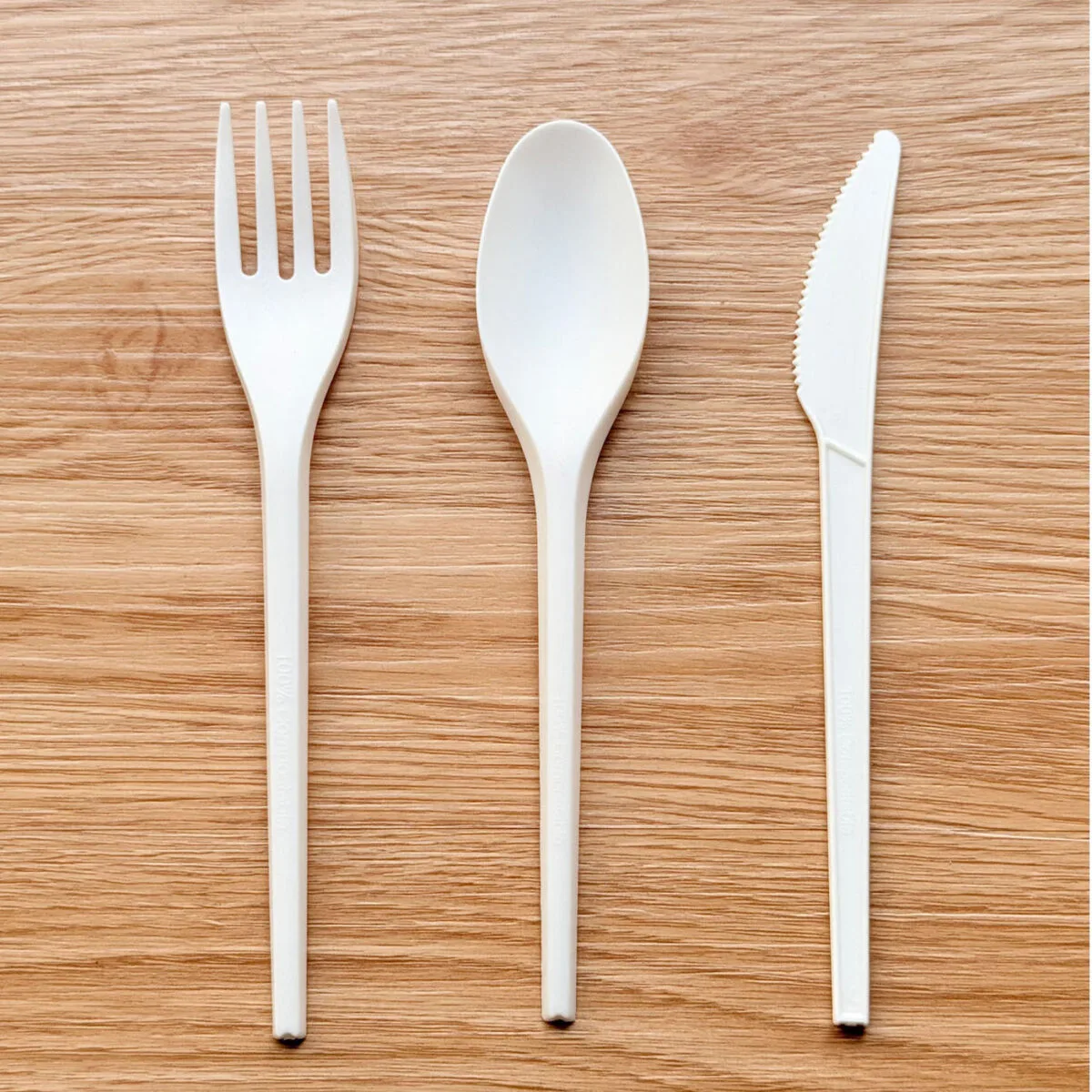 軽量CPLAカトラリーセット3.3-4g - Compostable Fork Spoon Knife メイン画像