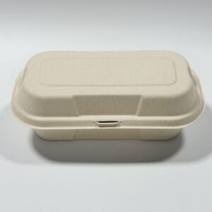 Composteerbare Sugarcane Bladerdeeg Clamshell Box 8″ x 5″ Milieuvriendelijke bakkerijverpakking