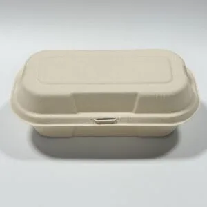 Boîte à clapet compostable en canne à sucre pour pâtisserie 8″ x 5″ emballage écologique pour boulangerie