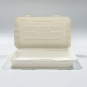 Compostable Sugarcane Hoagie Clamshell Box 10″ x 6″ Plastic-Free Takeout Box