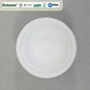 400ml 178mm компостируемая глубокая тарелка из жома сахарного тростника для ресторанов и кейтеринга
