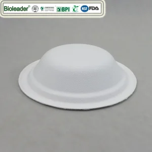 Стопка биоразлагаемых глубоких тарелок из жома сахарного тростника 400ml 178mm для оптовых поставок в сферу общественного питания