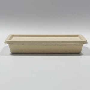 Plasticvrije meeneemdoos van suikerrietbagasse met deksel voor restaurants en catering