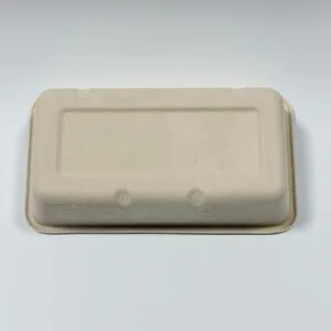 Deckel aus Zuckerrohr-Bagasse für 7 x 4 biologisch abbaubare Kasserolle Airline-Schale