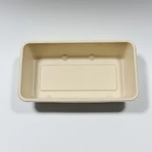 Deckel aus Zuckerrohr-Bagasse für 7 x 4 biologisch abbaubare Kasserolle Airline-Schale