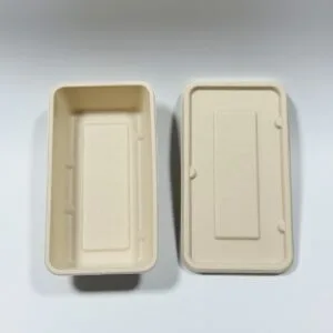 PFAS-Free Casserole Meal Box 7″ x 4″ Biologisch abbaubares Zuckerrohr Airline Tray