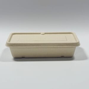 7 x 4 sugarcane casserole meal box with lid for airline catering and takeaway