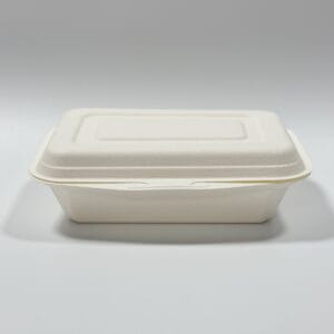 Eco-Friendly 6.7 x 5 Sugarcane Takeout Box biodegradable food clamshell container full product view