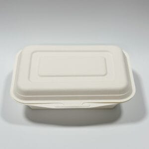 Eco-Friendly 6.7 x 5 Sugarcane Takeout Box biodegradable food clamshell container full product view