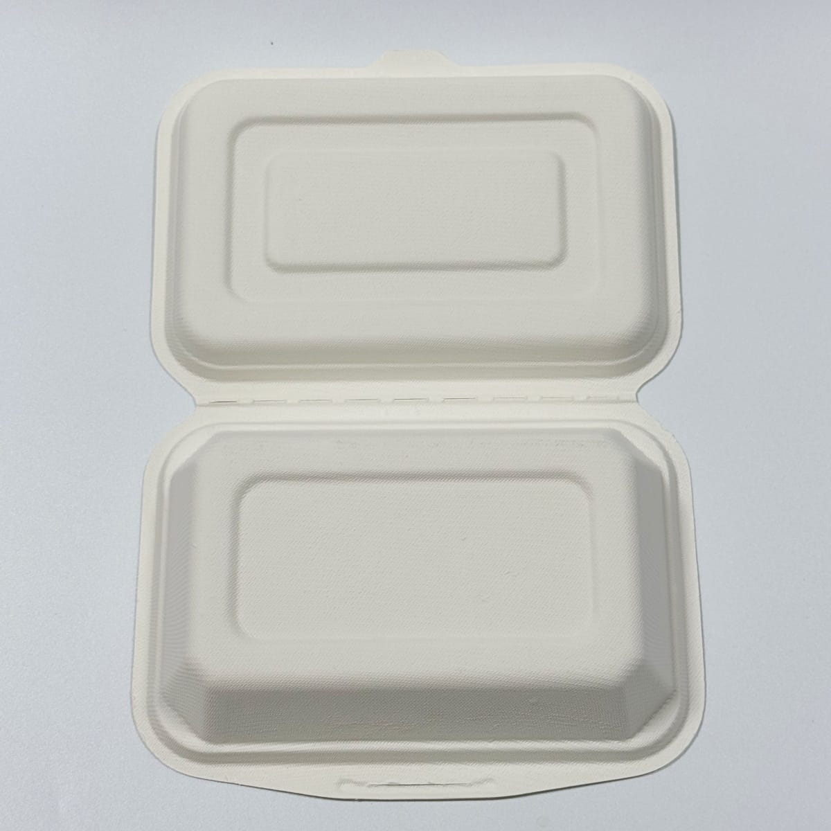 Eco-friendly 6.7 x 5 sugarcane clamshell box for café dessert and snack packaging