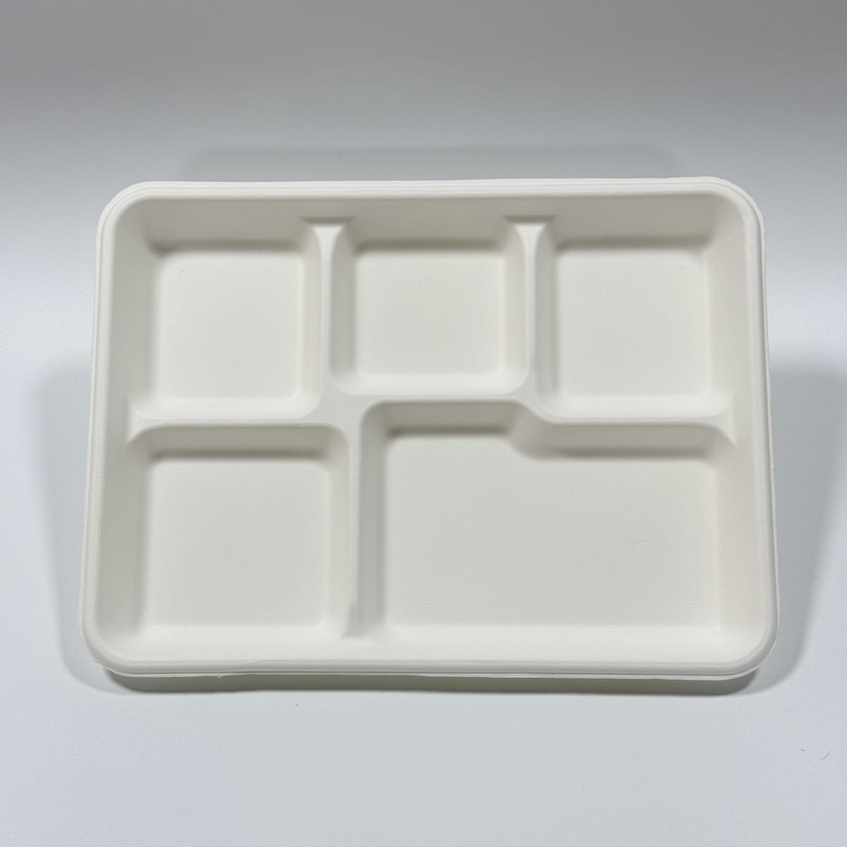 Plateau repas à 5 compartiments en canne à sucre compostable 11 x 8 pouces plateau alimentaire biodégradable par Bioleader