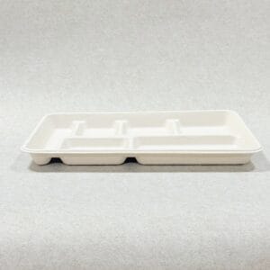 Einweg-Cafeteria-Tablett mit 6 Fächern 12,5 x 8,5 Zoll PFAS-freies Bagasse-Tablett von Bioleader