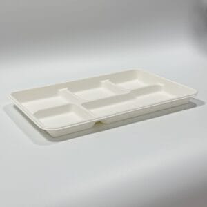 12,5 x 8,5 biologisch abbaubare Zuckerrohr-Mehlschale mit fünf Fächern