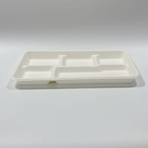 Umweltfreundliche Zuckerrohrschale mit 5 Fächern für Schul- und Kantinenessen