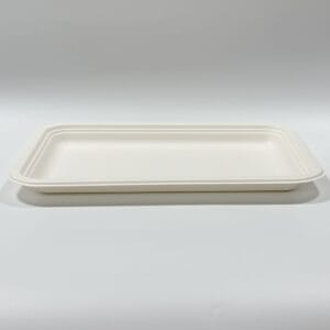 Kompostierbares Tablett aus Zuckerrohr 13,5 x 10 Zoll aus Zellstoff für Lebensmittel von Bioleader
