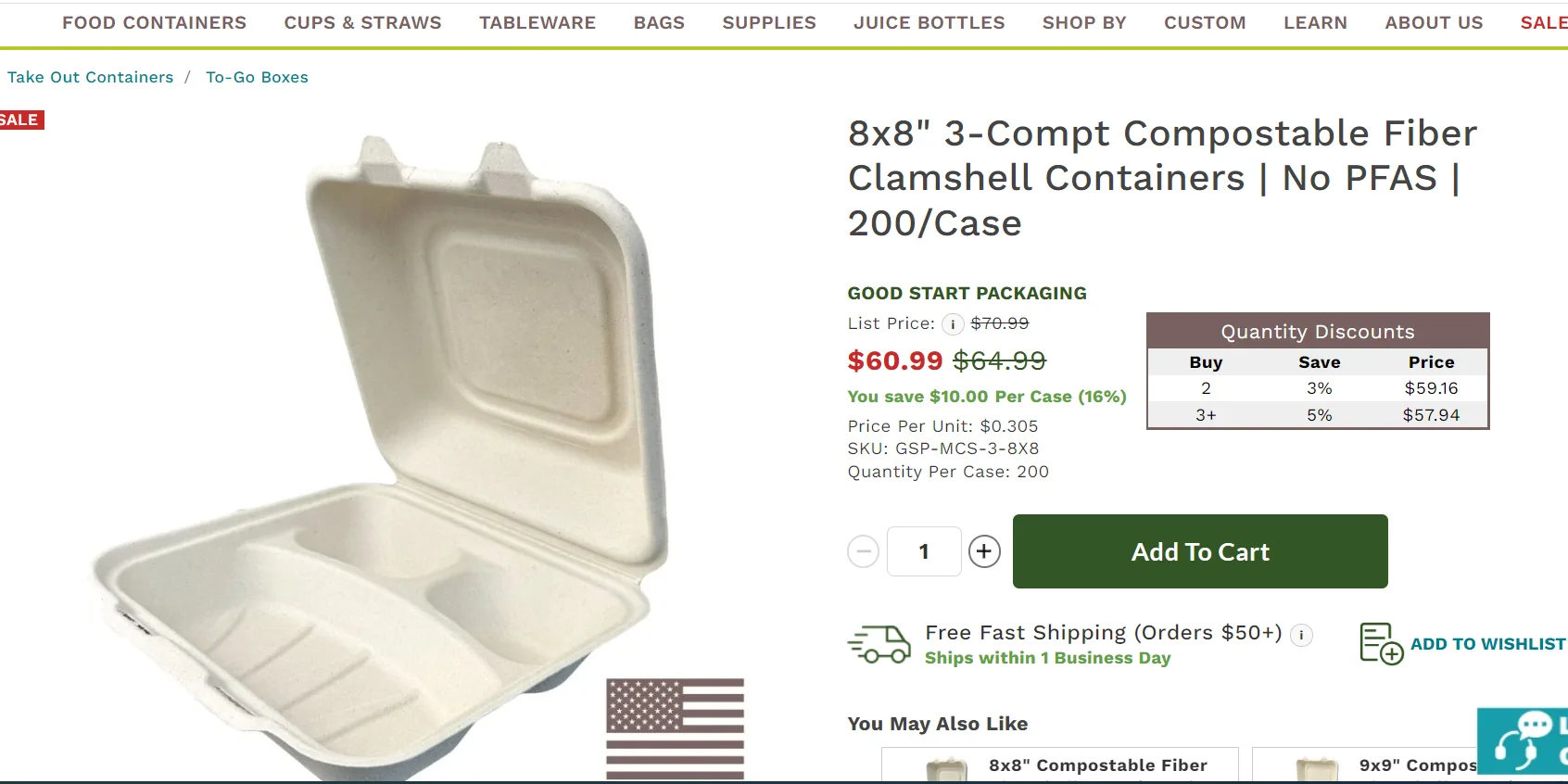 سعر بيع goodstartpackaging 60.99 لكل 200pcs لكل كرتونة