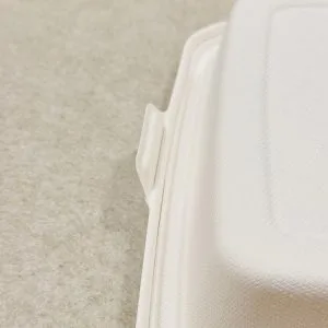 Caixa Bento compostável para takeaway com 3 compartimentos e tampa, 1000 ml (10 unidades)