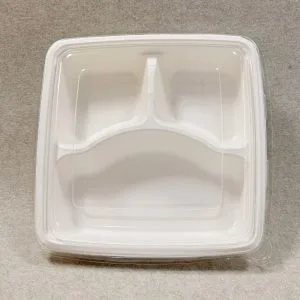 1000ml 3 Compartimentos Compostable Takeaway Bento Box com Tampa (4)