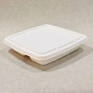 Recipiente para alimentos de cana-de-açúcar com 4 compartimentos e tampa, 1000 ml (1)