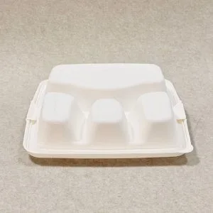 Recipiente para alimentos de cana-de-açúcar com 4 compartimentos e tampa, 1000 ml (9)
