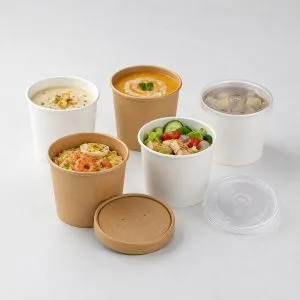 Taças e recipientes de papel para sopa de 6-32 oz com