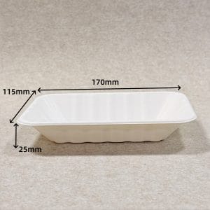 Vassoio per la frutta in bagassa biodegradabile 7 x 5 con dimensioni