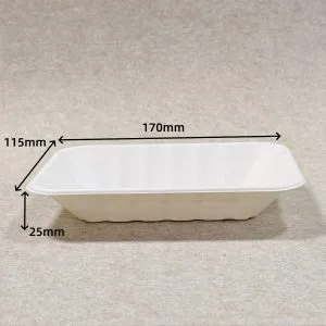 Tabuleiro de fruta em bagaço biodegradável 7 x 5 com dimensões