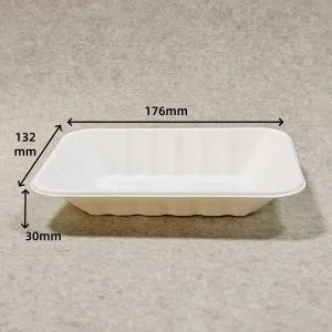 Vassoio per ortaggi in bagassa compostabile 7 x 5 con dimensioni