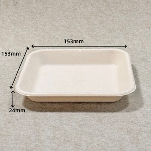Vassoio per snack compostabile 6 x 6 con dimensioni