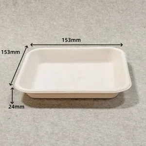 Plateau à goûter compostable 6 x 6 avec dimensions