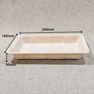 Fruit- en groenteschaal van vezelpulp 10 x 7 met afmetingen