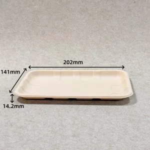 Vassoio per prodotti freschi in fibra modellata 8 x 6 con dimensioni
