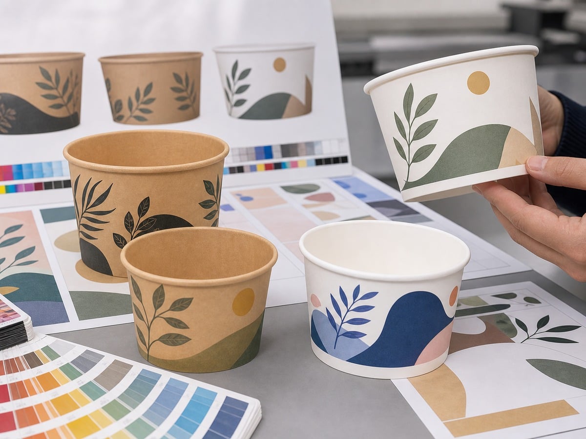 kraft vs white paper bowls printing comparison for food packaging buyers