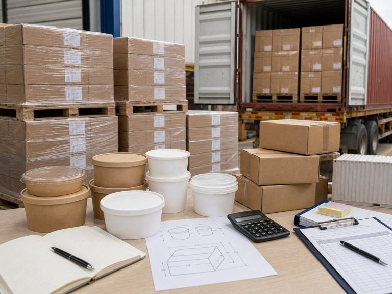 Mindestbestellmengen für Papierschalen und Planung der Containerbeladung